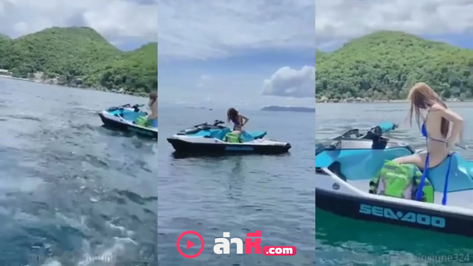 คลิปหลุดมาใหม่ คลิปโป๊ June จูน เปลือยขับเจทสกี ท้าลมร้อนทั้งทะเล Outdoor